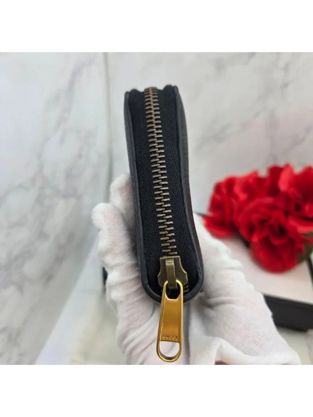 Gucci Logo Wallet Black Leather - Picture 10 of 15
